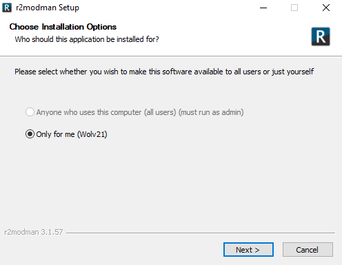 Installation prompt